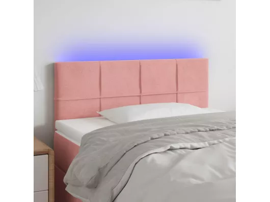 Kauf Unique LED Kopfteil Rosa 100x5x78/88 cm Samt