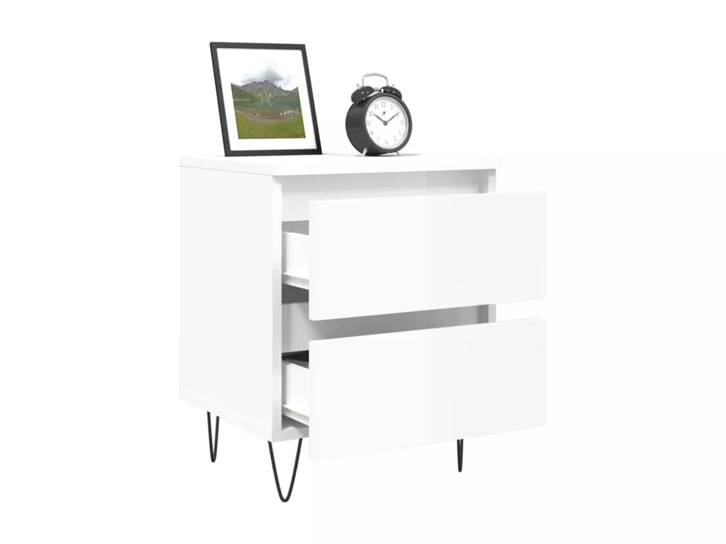 Kauf Unique Nachttisch Hochglanz-Weiß 40x35x50 cm Holzwerkstoff Neuheiten