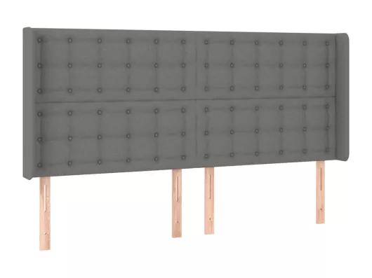 Kauf Unique LED Kopfteil Dunkelgrau 183x16x118/128 cm Stoff Räumungsverkauf