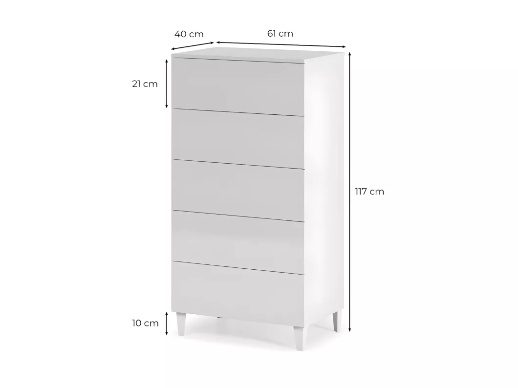 Kauf Unique Kommode 5 Schubladen Loft - L61 cm Kauf eins, bekomm eins gratis