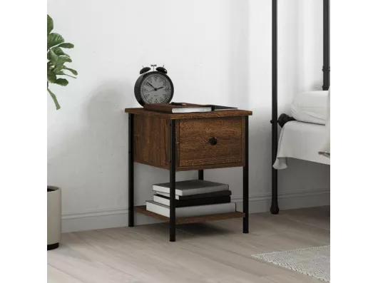 Kauf Unique Nachttisch Braun Eichen-Optik 34x35,5x45 cm Holzwerkstoff