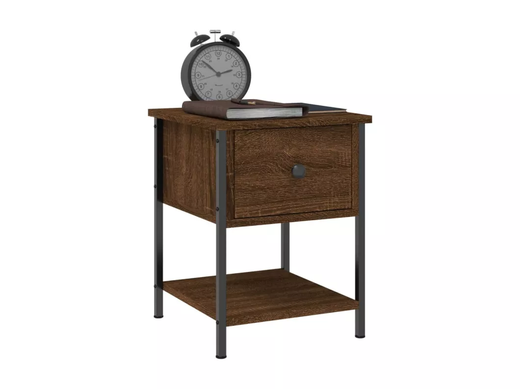 Kauf Unique Nachttisch Braun Eichen-Optik 34x35,5x45 cm Holzwerkstoff VIP-Rabatte