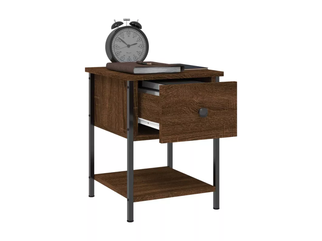 Kauf Unique Nachttisch Braun Eichen-Optik 34x35,5x45 cm Holzwerkstoff VIP-Rabatte