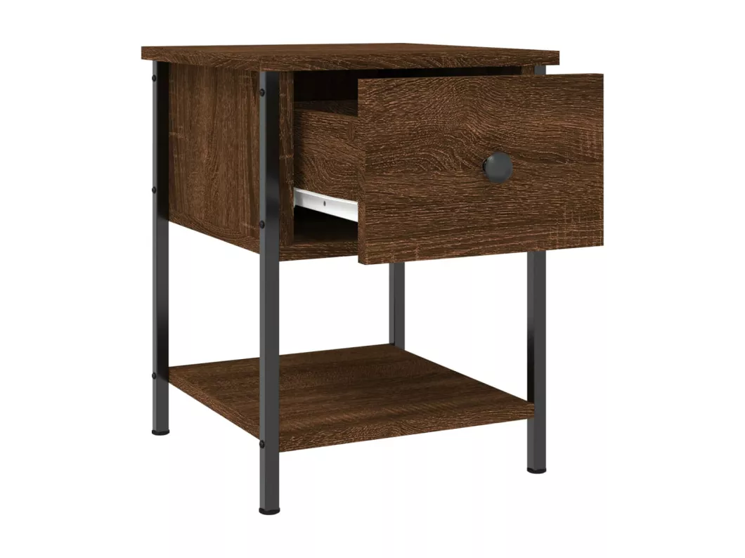 Kauf Unique Nachttisch Braun Eichen-Optik 34x35,5x45 cm Holzwerkstoff VIP-Rabatte