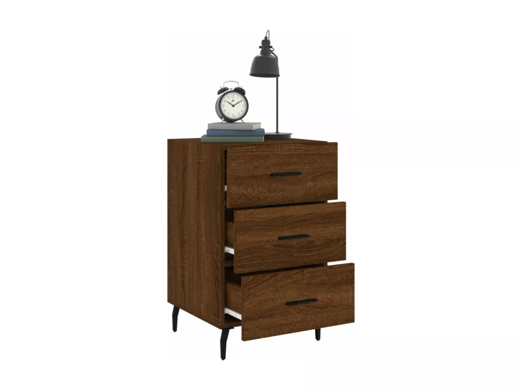Kauf Unique Nachttisch Braun Eichen-Optik 40x40x66 cm Holzwerkstoff Tiefpreis