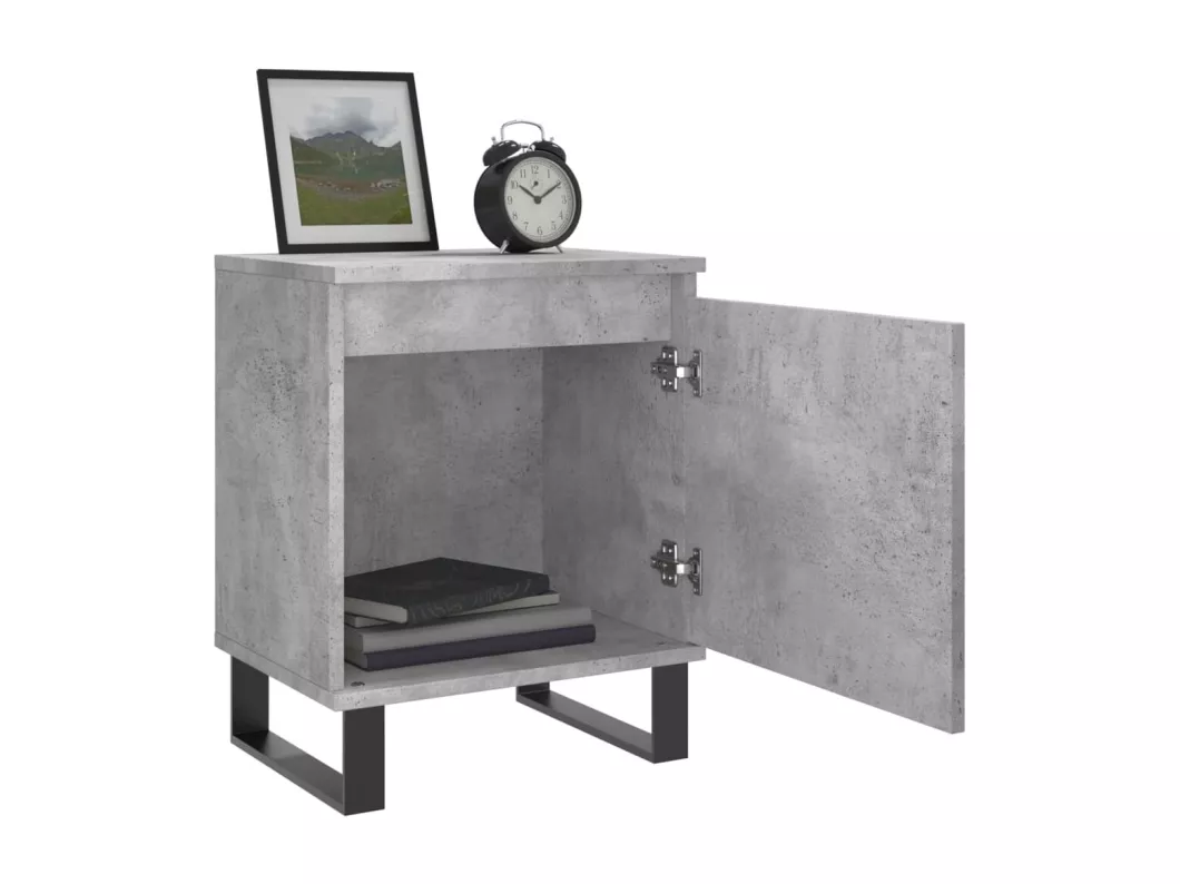 Kauf Unique Nachttisch Betongrau 40x30x50 cm Holzwerkstoff Super Sparpreis