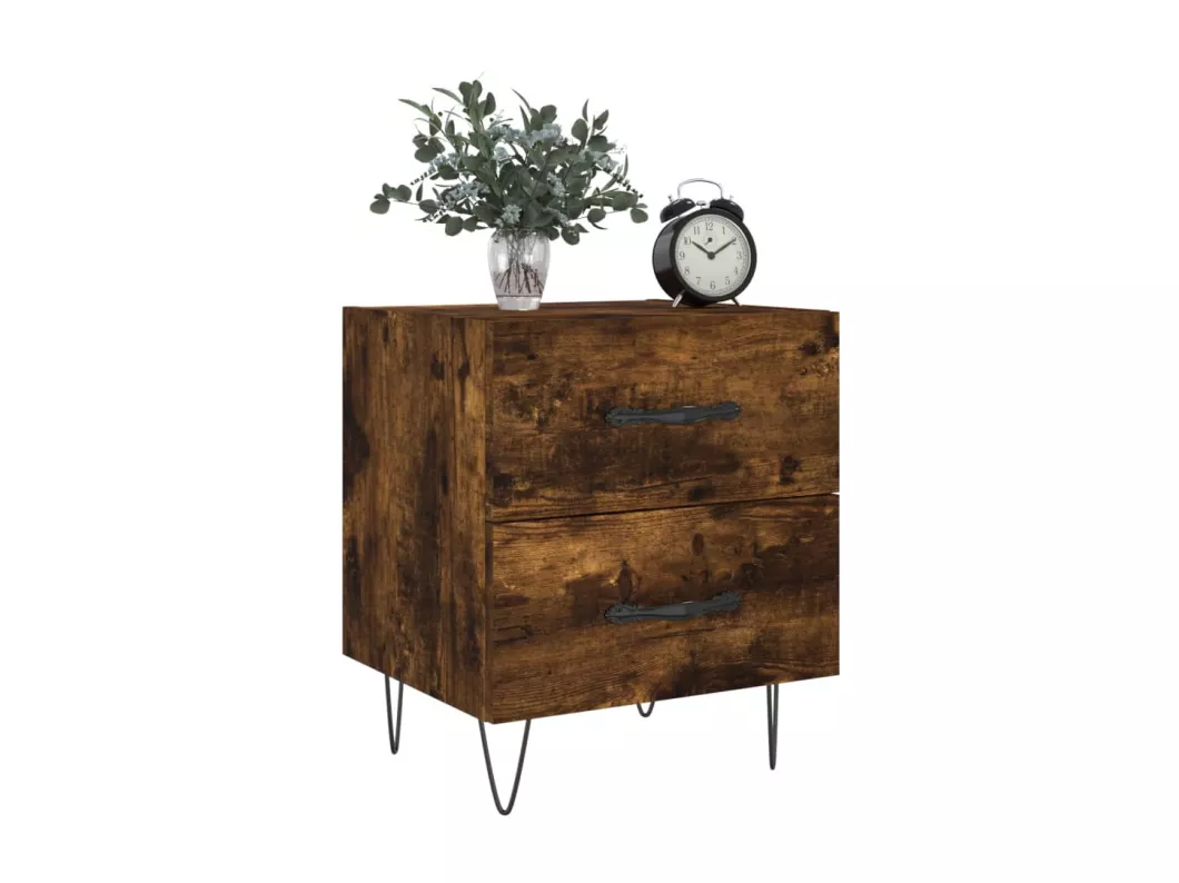 Kauf Unique Nachttische 2 Stk. Räuchereiche 40x35x47,5 cm Holzwerkstoff Kostenlose Rückgabe