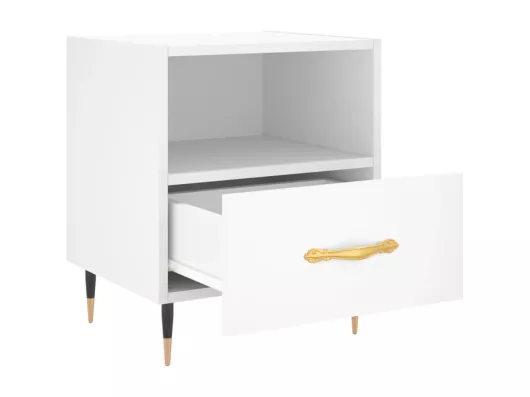 Kauf Unique Nachttisch Weiß 40x35x47,5 cm Holzwerkstoff Letzter Tag