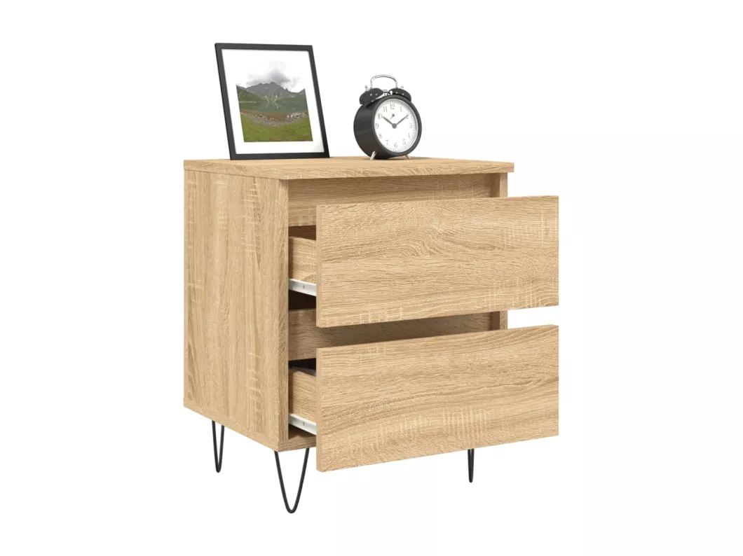 Kauf Unique Nachttische 2 Stk. Sonoma-Eiche 40x35x50 cm Holzwerkstoff Bis zu 65% Rabatt