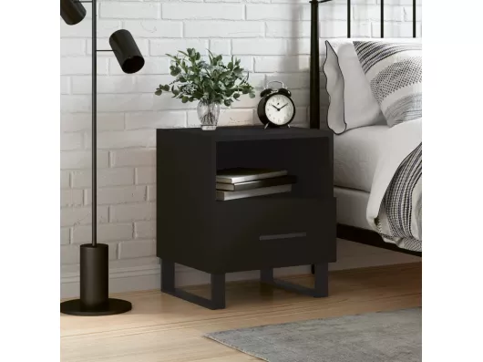 Kauf Unique Nachttisch Schwarz 40x35x47,5 cm Holzwerkstoff