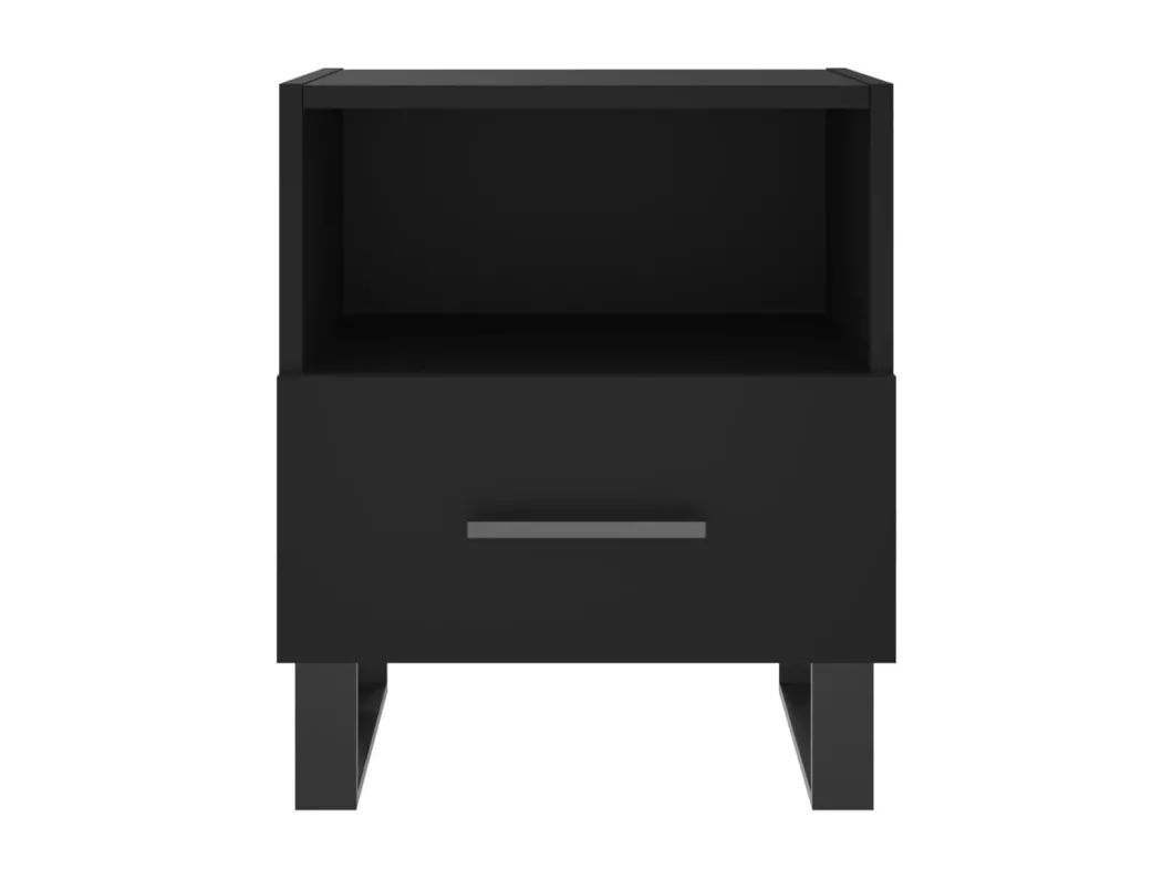 Kauf Unique Nachttisch Schwarz 40x35x47,5 cm Holzwerkstoff Vierteljährliche Förderung