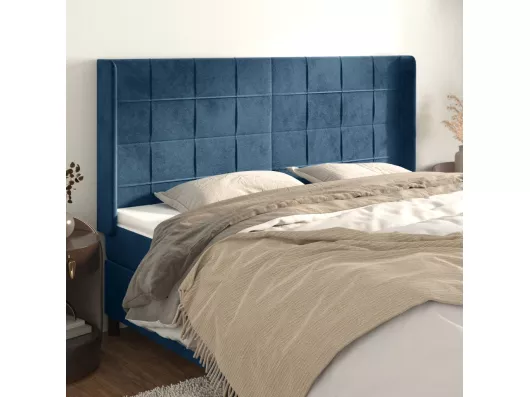 Kauf Unique Kopfteil mit Ohren Dunkelblau 163x16x118/128 cm Samt
