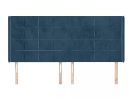 Kauf Unique Kopfteil mit Ohren Dunkelblau 163x16x118/128 cm Samt Nur noch ein Tag übrig
