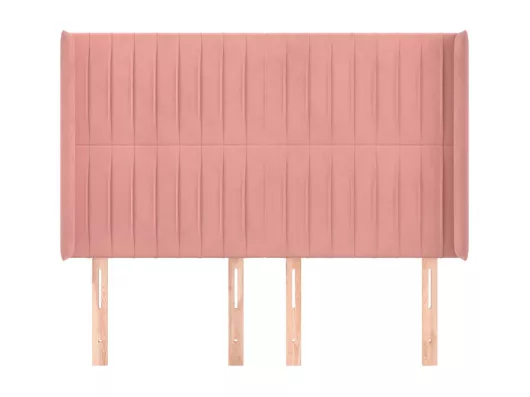 Kauf Unique Kopfteil mit Ohren Rosa 147x16x118/128 cm Samt Super Rabatt
