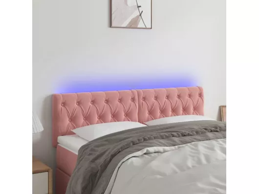 Kauf Unique LED Kopfteil Rosa 144x7x78/88 cm Samt Riesige Rabatte