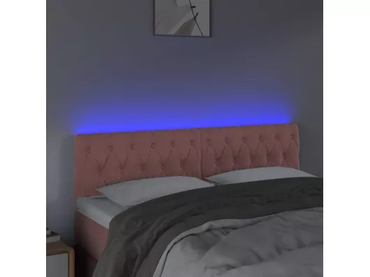 Kauf Unique LED Kopfteil Rosa 144x7x78/88 cm Samt Riesige Rabatte