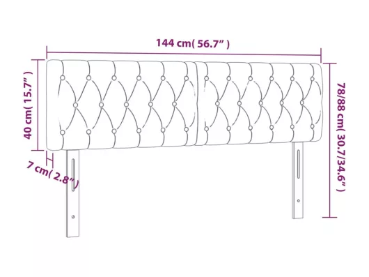 Kauf Unique LED Kopfteil Rosa 144x7x78/88 cm Samt Riesige Rabatte