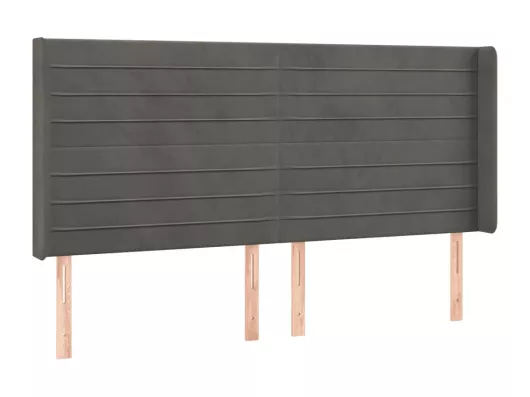 Kauf Unique LED Kopfteil Dunkelgrau 183x16x118/128 cm Samt Fabrikladen