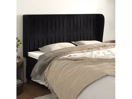 Kauf Unique Kopfteil mit Ohren Schwarz 183x23x118/128 cm Samt