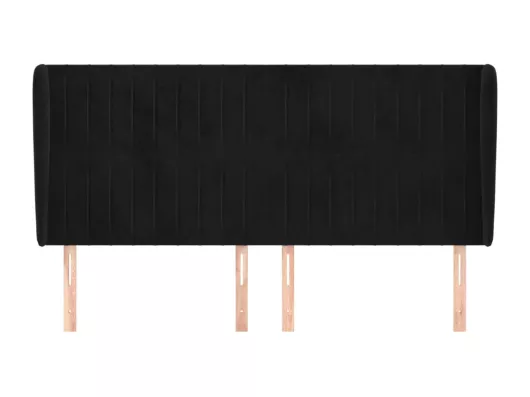 Kauf Unique Kopfteil mit Ohren Schwarz 183x23x118/128 cm Samt Begrenzt auf 3 Tage