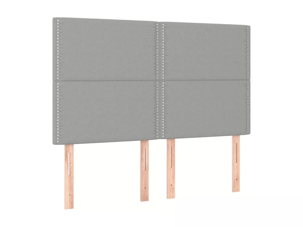 Kauf Unique LED Kopfteil Hellgrau 144x5x118/128 cm Stoff Speichern exportieren