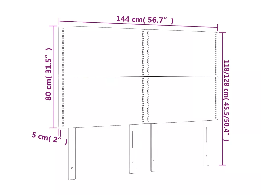 Kauf Unique LED Kopfteil Hellgrau 144x5x118/128 cm Stoff Speichern exportieren