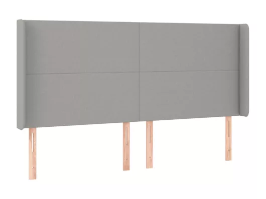 Kauf Unique LED Kopfteil Hellgrau 163x16x118/128 cm Stoff Black Friday Preise