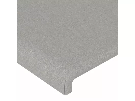 Kauf Unique LED Kopfteil Hellgrau 163x16x118/128 cm Stoff Black Friday Preise