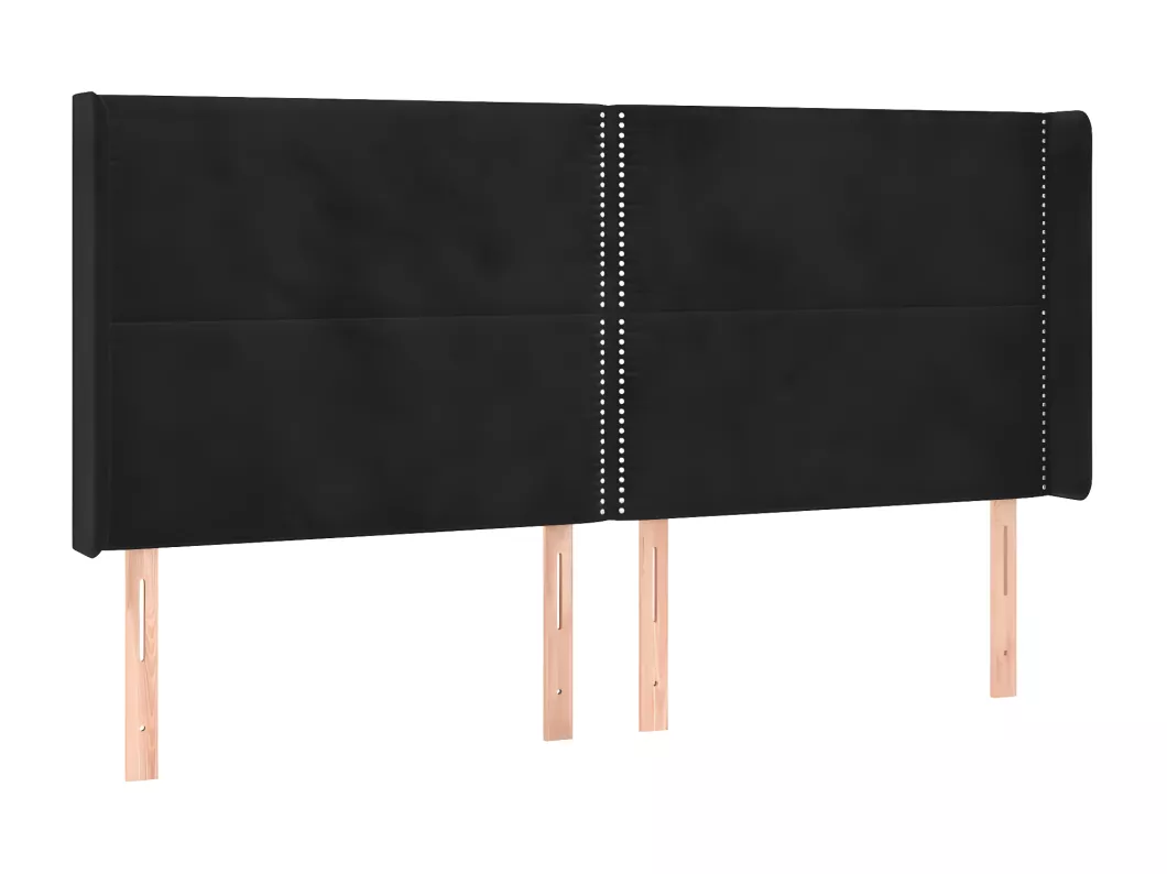 Kauf Unique LED Kopfteil Schwarz 183x16x118/128 cm Samt Im Verkauf