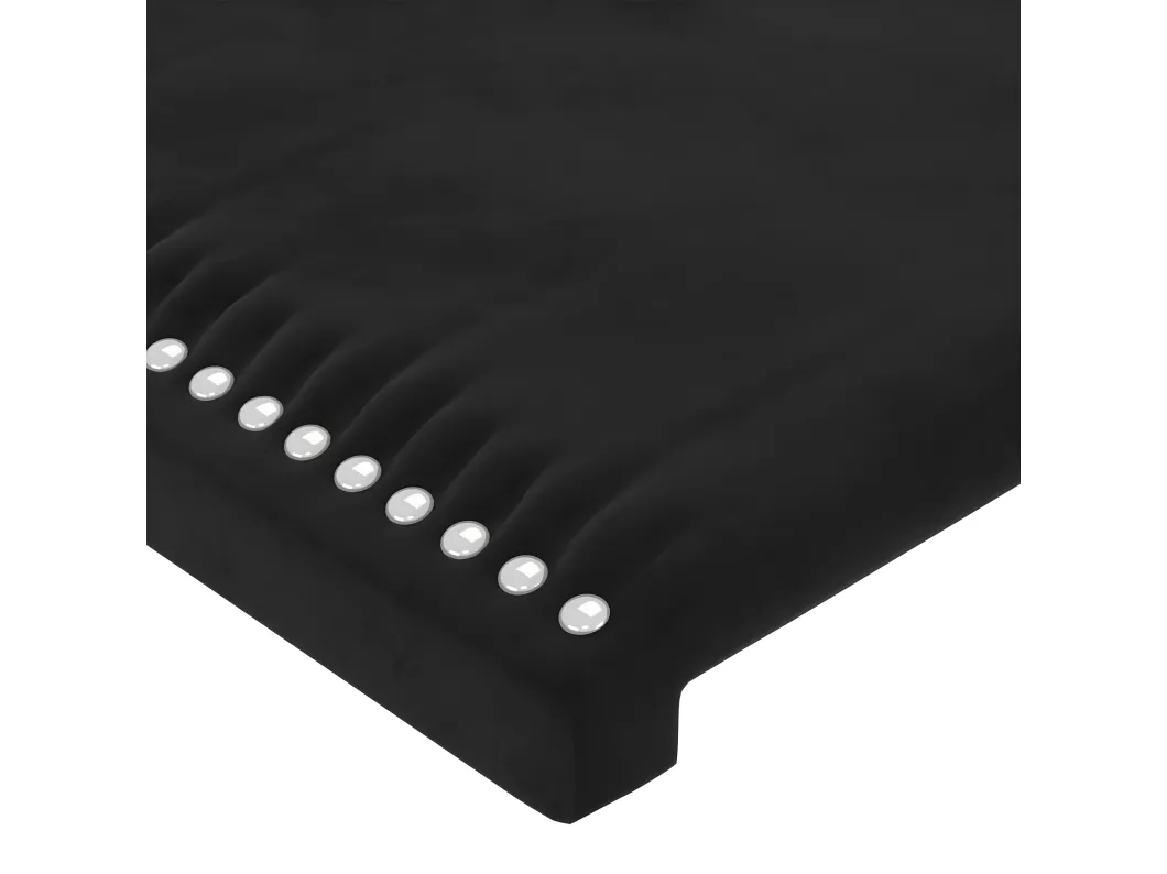 Kauf Unique LED Kopfteil Schwarz 183x16x118/128 cm Samt Im Verkauf