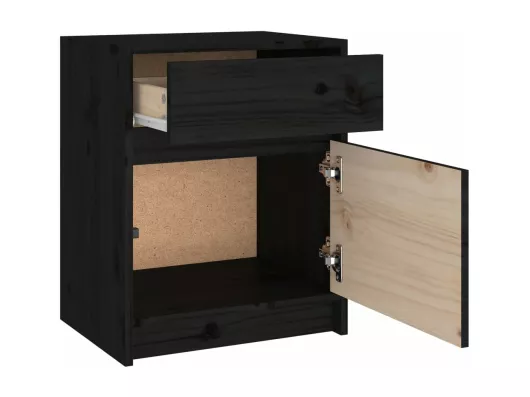 Kauf Unique Nachtschränke 2 Stk. Schwarz 40x31x50 cm Massivholz Kiefer 50% Rabatt für begrenzte Zeit