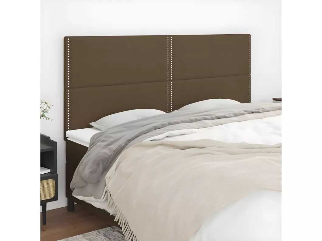 Kauf Unique Kopfteile 4 Stk. Dunkelbraun 90x5x78/88 cm Stoff Rabatte dieses Monats