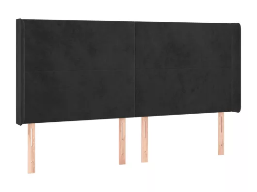 Kauf Unique LED Kopfteil Schwarz 203x16x118/128 cm Samt Outlet