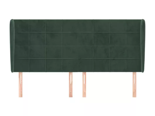 Kauf Unique Kopfteil mit Ohren Dunkelgrün 203x23x118/128 cm Samt Angebote