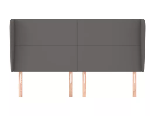 Kauf Unique Kopfteil mit Ohren Grau 183x23x118/128 cm Kunstleder Günstiger Verkauf