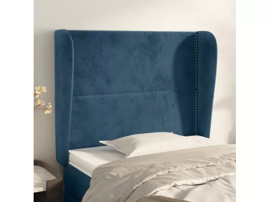 Kauf Unique Kopfteil mit Ohren Dunkelblau 83x23x118/128 cm Samt