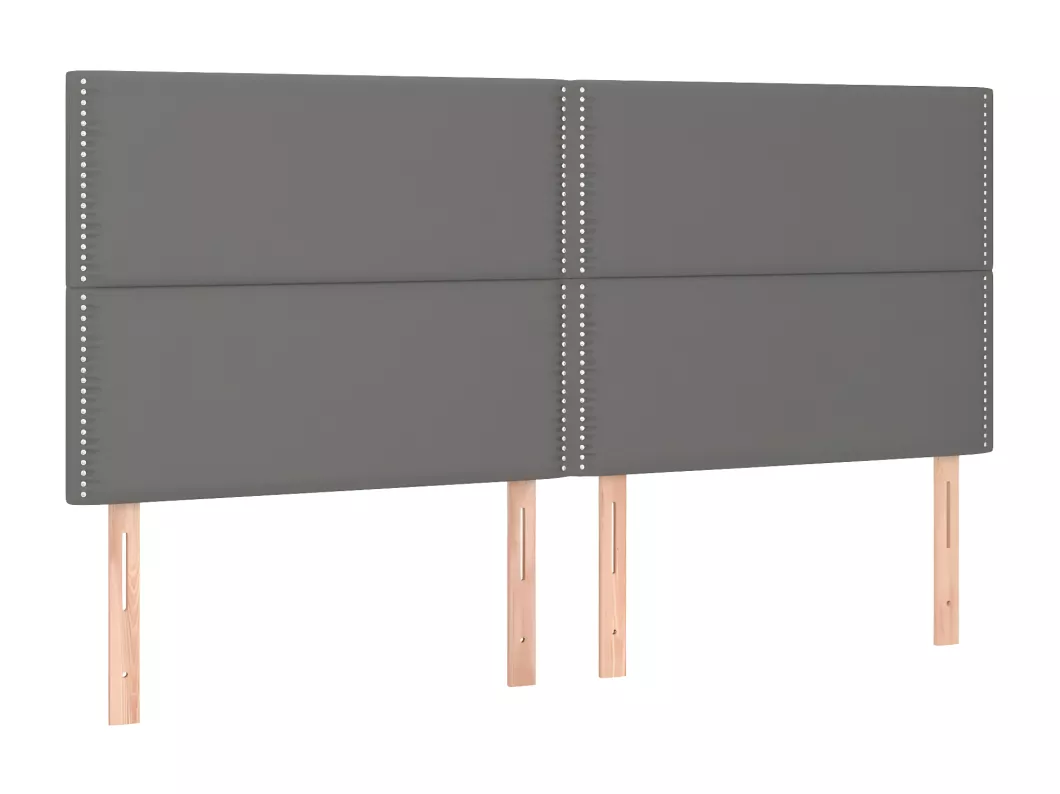 Kauf Unique LED Kopfteil Grau 180x5x118/128 cm Kunstleder Blitzverkäufe