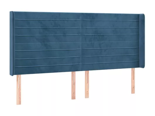 Kauf Unique LED Kopfteil Dunkelblau 163x16x118/128 cm Samt Sonderangebot