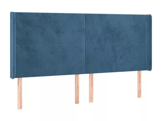 Kauf Unique LED Kopfteil Dunkelblau 203x16x118/128 cm Samt Rabatt