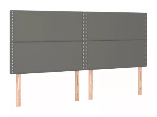 Kauf Unique LED Kopfteil Grau 160x5x118/128 cm Kunstleder Günstig kaufen