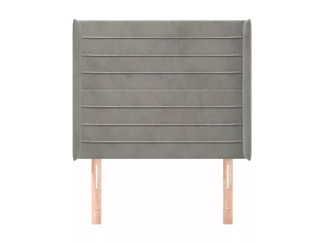 Kauf Unique Kopfteil mit Ohren Hellgrau 93x16x118/128 cm Samt Versandkostenfrei