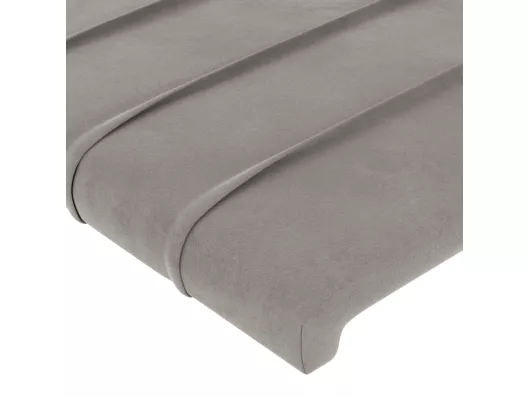 Kauf Unique Kopfteil mit Ohren Hellgrau 93x16x118/128 cm Samt Versandkostenfrei