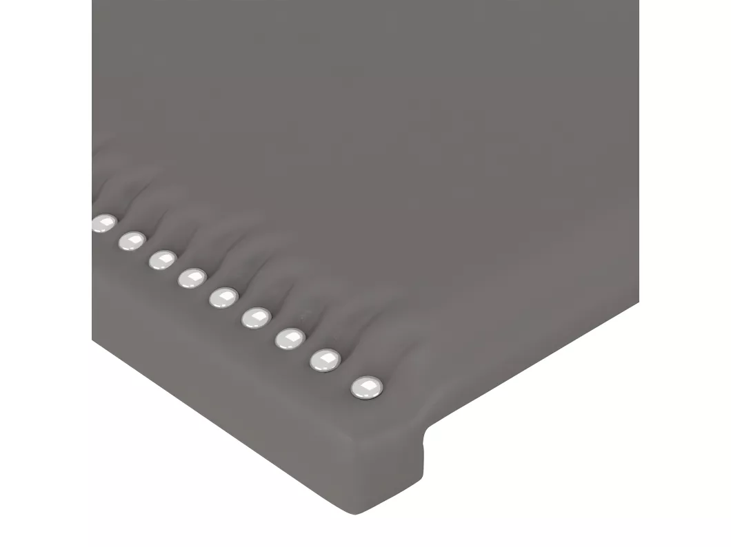 Kauf Unique LED Kopfteil Grau 183x16x118/128 cm Kunstleder Großer Ausverkauf