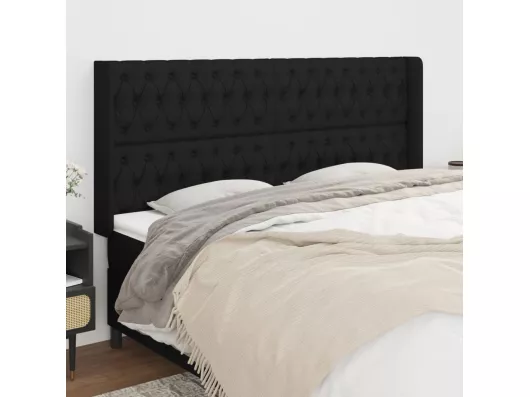 Kauf Unique Kopfteil mit Ohren Schwarz 203x16x118/128 cm Stoff
