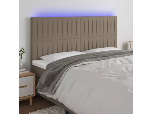 Kauf Unique LED Kopfteil Taupe 200x5x118/128 cm Stoff Online Shopping
