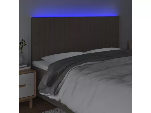 Kauf Unique LED Kopfteil Taupe 200x5x118/128 cm Stoff Online Shopping