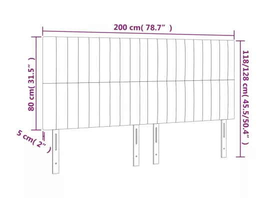 Kauf Unique LED Kopfteil Taupe 200x5x118/128 cm Stoff Online Shopping