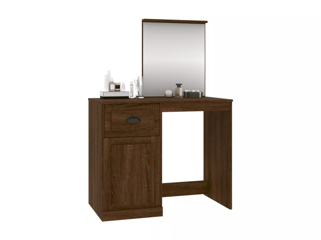 Kauf Unique Schminktisch mit Spiegel Braun Eichen-Optik 90x50x132,5 cm Saisonschlussverkauf