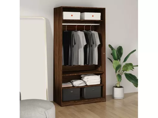 Kauf Unique Kleiderschrank Braun Eiche-Optik 100x50x200 cm Holzwerkstoff