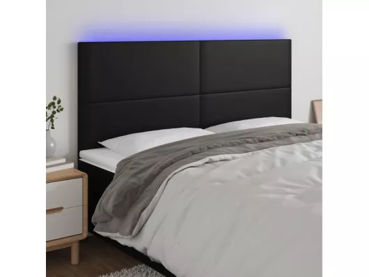 Kauf Unique LED Kopfteil Schwarz 200x5x118/128 cm Kunstleder